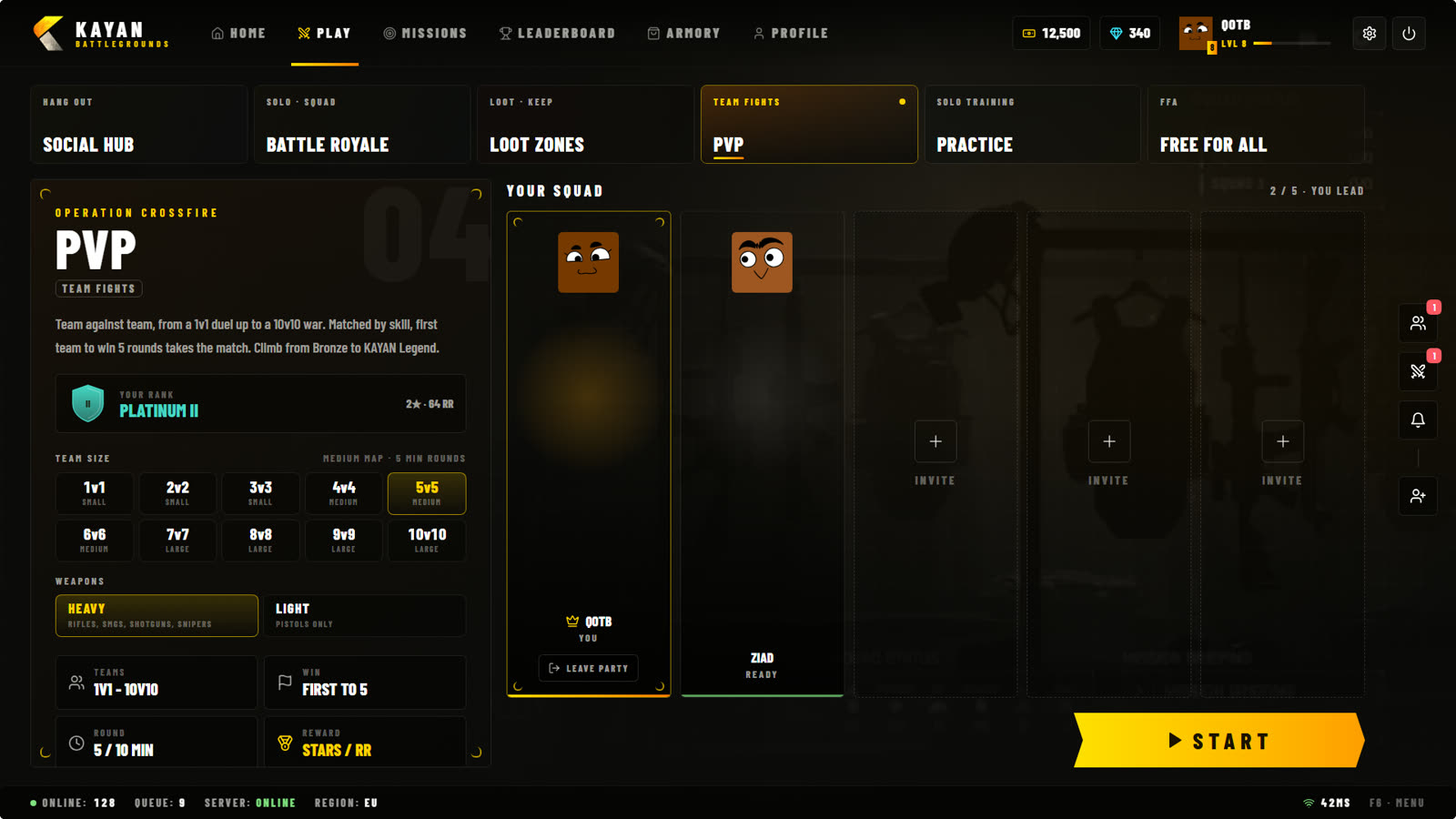 PVP in the lobby